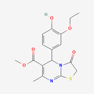 methyl 5-(3-ethoxy-4-hydroxyphenyl)-7-methyl-3-oxo-2,3-dihydro-5H-[1,3]thiazolo[3,2-a]pyrimidine-6-carboxylate