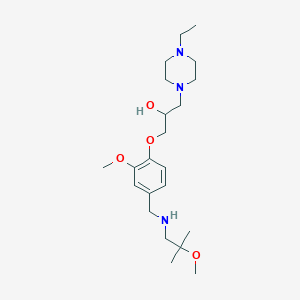 molecular formula C22H39N3O4 B4056259 1-(4-ethyl-1-piperazinyl)-3-(2-methoxy-4-{[(2-methoxy-2-methylpropyl)amino]methyl}phenoxy)-2-propanol 