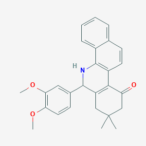 molecular formula C27H27NO3 B405626 6-(3,4-dimethoxyphenyl)-8,8-dimethyl-5,7,8,9-tetrahydrobenzo[c]phenanthridin-10(6H)-one 