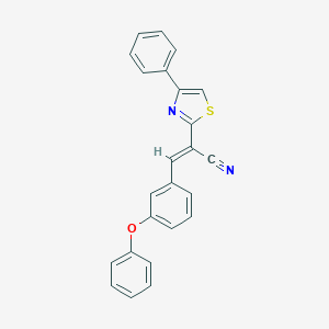 3-(3-Phenoxyphenyl)-2-(4-phenyl-1,3-thiazol-2-yl)acrylonitrile