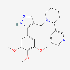 3-(1-{[3-(3,4,5-trimethoxyphenyl)-1H-pyrazol-4-yl]methyl}-2-piperidinyl)pyridine