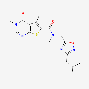 N-[(3-isobutyl-1,2,4-oxadiazol-5-yl)methyl]-N,3,5-trimethyl-4-oxo-3,4-dihydrothieno[2,3-d]pyrimidine-6-carboxamide