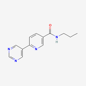 molecular formula C13H14N4O B4056321 N-propyl-6-pyrimidin-5-ylnicotinamide 