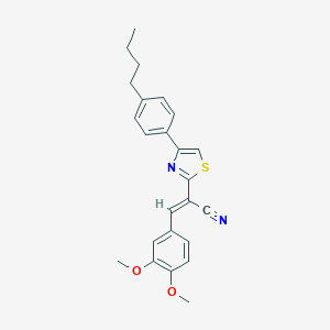 molecular formula C24H24N2O2S B405633 (2E)-2-[4-(4-butylphenyl)-1,3-thiazol-2-yl]-3-(3,4-dimethoxyphenyl)prop-2-enenitrile 