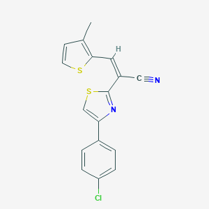molecular formula C17H11ClN2S2 B405636 2-[4-(4-Chlorophenyl)-1,3-thiazol-2-yl]-3-(3-methyl-2-thienyl)acrylonitrile CAS No. 332175-26-5