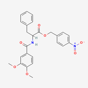 molecular formula C25H24N2O7 B4056363 4-nitrobenzyl N-(3,4-dimethoxybenzoyl)phenylalaninate 