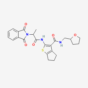 2-{[2-(1,3-dioxo-1,3-dihydro-2H-isoindol-2-yl)propanoyl]amino}-N-(tetrahydro-2-furanylmethyl)-5,6-dihydro-4H-cyclopenta[b]thiophene-3-carboxamide