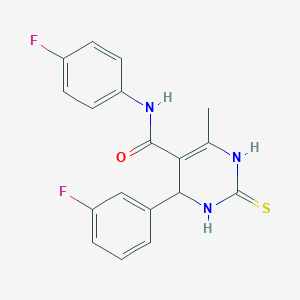 4-(3-fluorophenyl)-N-(4-fluorophenyl)-6-methyl-2-thioxo-1,2,3,4-tetrahydro-5-pyrimidinecarboxamide