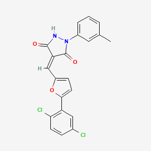 molecular formula C21H14Cl2N2O3 B4056384 4-{[5-(2,5-dichlorophenyl)-2-furyl]methylene}-1-(3-methylphenyl)-3,5-pyrazolidinedione 