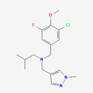 molecular formula C17H23ClFN3O B4056391 (3-chloro-5-fluoro-4-methoxybenzyl)isobutyl[(1-methyl-1H-pyrazol-4-yl)methyl]amine 