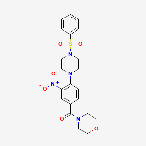 4-{3-nitro-4-[4-(phenylsulfonyl)-1-piperazinyl]benzoyl}morpholine