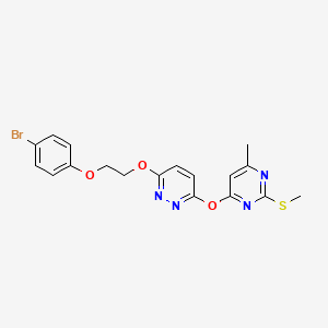 molecular formula C18H17BrN4O3S B4056397 3-[2-(4-溴苯氧基)乙氧基]-6-{[6-甲基-2-(甲硫基)-4-嘧啶基]氧代}哒嗪 