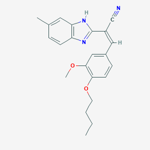 molecular formula C22H23N3O2 B405640 (Z)-3-(4-butoxy-3-methoxyphenyl)-2-(6-methyl-1H-benzimidazol-2-yl)prop-2-enenitrile 