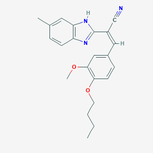 (Z)-3-(4-butoxy-3-methoxyphenyl)-2-(6-methyl-1H-benzimidazol-2-yl)prop-2-enenitrile