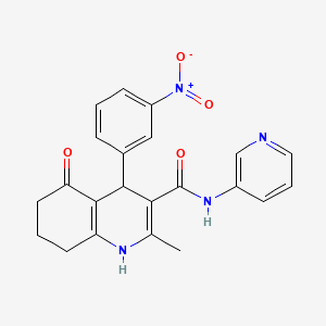 2-methyl-4-(3-nitrophenyl)-5-oxo-N-3-pyridinyl-1,4,5,6,7,8-hexahydro-3-quinolinecarboxamide