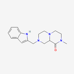 molecular formula C17H22N4O B4056436 8-(1H-吲哚-2-基甲基)-2-甲基六氢-2H-吡嗪并[1,2-a]吡嗪-1(6H)-酮 