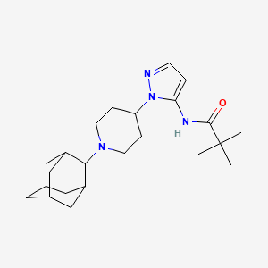 molecular formula C23H36N4O B4056450 N-{1-[1-(2-金刚烷基)-4-哌啶基]-1H-吡唑-5-基}-2,2-二甲基丙酰胺 