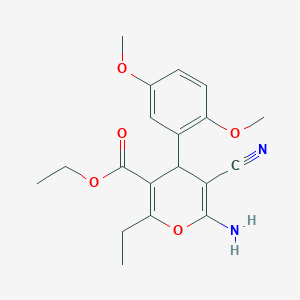 ethyl 6-amino-5-cyano-4-(2,5-dimethoxyphenyl)-2-ethyl-4H-pyran-3-carboxylate