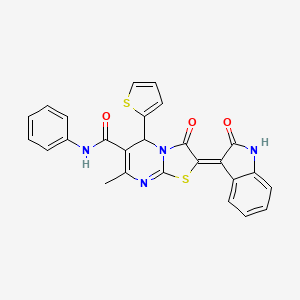 7-methyl-3-oxo-2-(2-oxo-1,2-dihydro-3H-indol-3-ylidene)-N-phenyl-5-(2-thienyl)-2,3-dihydro-5H-[1,3]thiazolo[3,2-a]pyrimidine-6-carboxamide