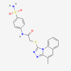 molecular formula C19H17N5O3S2 B4056514 N-[4-(aminosulfonyl)phenyl]-2-[(4-methyl[1,2,4]triazolo[4,3-a]quinolin-1-yl)thio]acetamide 