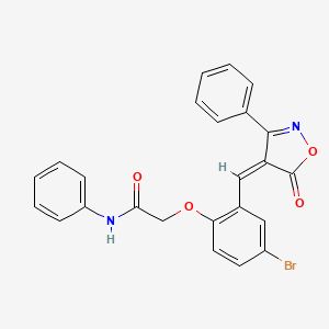 molecular formula C24H17BrN2O4 B4056528 2-{4-bromo-2-[(5-oxo-3-phenyl-4(5H)-isoxazolylidene)methyl]phenoxy}-N-phenylacetamide 