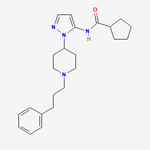 molecular formula C23H32N4O B4056536 N-{1-[1-(3-phenylpropyl)-4-piperidinyl]-1H-pyrazol-5-yl}cyclopentanecarboxamide 