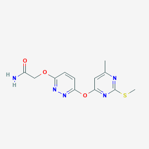 molecular formula C12H13N5O3S B4056544 2-[(6-{[6-甲基-2-(甲硫基)-4-嘧啶基]氧基}-3-哒嗪基)氧基]乙酰胺 