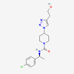 molecular formula C18H24ClN5O2 B4056556 N-[(1S)-1-(4-chlorophenyl)ethyl]-4-[4-(2-hydroxyethyl)-1H-1,2,3-triazol-1-yl]-1-piperidinecarboxamide 