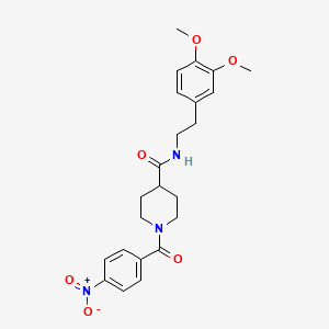 molecular formula C23H27N3O6 B4056569 N-[2-(3,4-dimethoxyphenyl)ethyl]-1-(4-nitrobenzoyl)-4-piperidinecarboxamide 