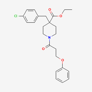 molecular formula C24H28ClNO4 B4056579 4-(4-氯苄基)-1-(3-苯氧基丙酰基)-4-哌啶甲酸乙酯 