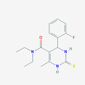 molecular formula C16H20FN3OS B4056586 N,N-diethyl-4-(2-fluorophenyl)-6-methyl-2-thioxo-1,2,3,4-tetrahydro-5-pyrimidinecarboxamide 