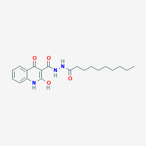 molecular formula C20H27N3O4 B405659 N'-decanoyl-4-hydroxy-2-oxo-1,2-dihydroquinoline-3-carbohydrazide CAS No. 302818-11-7