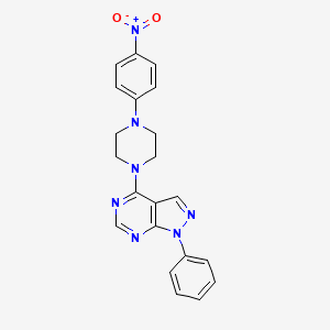 4-[4-(4-nitrophenyl)-1-piperazinyl]-1-phenyl-1H-pyrazolo[3,4-d]pyrimidine