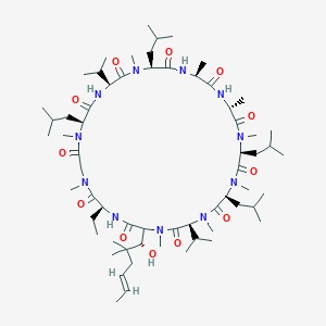 molecular formula C63H113N11O12 B040566 Cyclosporin A, 4-(2-butenyl)-4,4,N-trimethylthreonine(1)- CAS No. 114865-22-4
