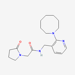 molecular formula C19H28N4O2 B4056610 N-{[2-(1-azocanyl)-3-pyridinyl]methyl}-2-(2-oxo-1-pyrrolidinyl)acetamide 