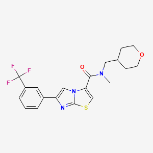 N-methyl-N-(tetrahydro-2H-pyran-4-ylmethyl)-6-[3-(trifluoromethyl)phenyl]imidazo[2,1-b][1,3]thiazole-3-carboxamide