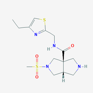 molecular formula C14H22N4O3S2 B4056640 (3aR*,6aR*)-N-[(4-ethyl-1,3-thiazol-2-yl)methyl]-2-(methylsulfonyl)hexahydropyrrolo[3,4-c]pyrrole-3a(1H)-carboxamide 