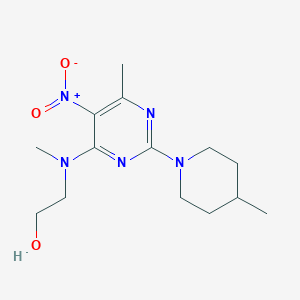 molecular formula C14H23N5O3 B4056655 2-{methyl[6-methyl-2-(4-methyl-1-piperidinyl)-5-nitro-4-pyrimidinyl]amino}ethanol 