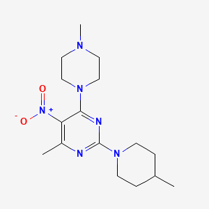 4-methyl-6-(4-methyl-1-piperazinyl)-2-(4-methyl-1-piperidinyl)-5-nitropyrimidine