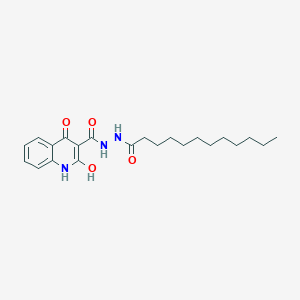 molecular formula C22H31N3O4 B405667 N'-dodecanoyl-4-hydroxy-2-oxo-1,2-dihydroquinoline-3-carbohydrazide CAS No. 331963-26-9