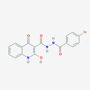 molecular formula C17H12BrN3O4 B405669 N'-(4-bromobenzoyl)-4-hydroxy-2-oxo-1,2-dihydro-3-quinolinecarbohydrazide CAS No. 305862-77-5