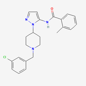 molecular formula C23H25ClN4O B4056723 N-{1-[1-(3-chlorobenzyl)-4-piperidinyl]-1H-pyrazol-5-yl}-2-methylbenzamide 