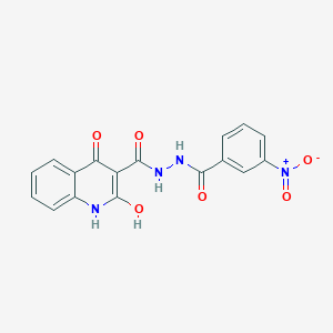 2-hydroxy-N'-(3-nitrobenzoyl)-4-oxo-1H-quinoline-3-carbohydrazide