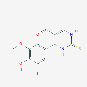 1-[4-(4-hydroxy-3-iodo-5-methoxyphenyl)-6-methyl-2-thioxo-1,2,3,4-tetrahydro-5-pyrimidinyl]ethanone