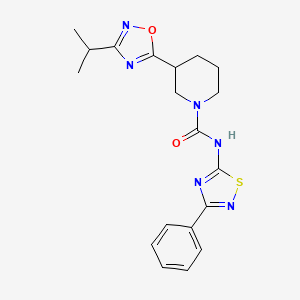 3-(3-isopropyl-1,2,4-oxadiazol-5-yl)-N-(3-phenyl-1,2,4-thiadiazol-5-yl)piperidine-1-carboxamide