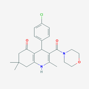 molecular formula C23H27ClN2O3 B4056755 4-(4-chlorophenyl)-2,7,7-trimethyl-3-(4-morpholinylcarbonyl)-4,6,7,8-tetrahydro-5(1H)-quinolinone 