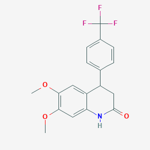 molecular formula C18H16F3NO3 B4056768 6,7-dimethoxy-4-[4-(trifluoromethyl)phenyl]-3,4-dihydro-2(1H)-quinolinone 