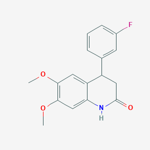 molecular formula C17H16FNO3 B4056776 4-(3-fluorophenyl)-6,7-dimethoxy-3,4-dihydro-2(1H)-quinolinone 