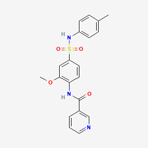 molecular formula C20H19N3O4S B4056799 N-(2-methoxy-4-{[(4-methylphenyl)amino]sulfonyl}phenyl)nicotinamide 