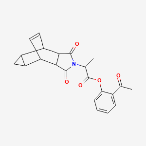 2-acetylphenyl 2-(3,5-dioxo-4-azatetracyclo[5.3.2.0~2,6~.0~8,10~]dodec-11-en-4-yl)propanoate